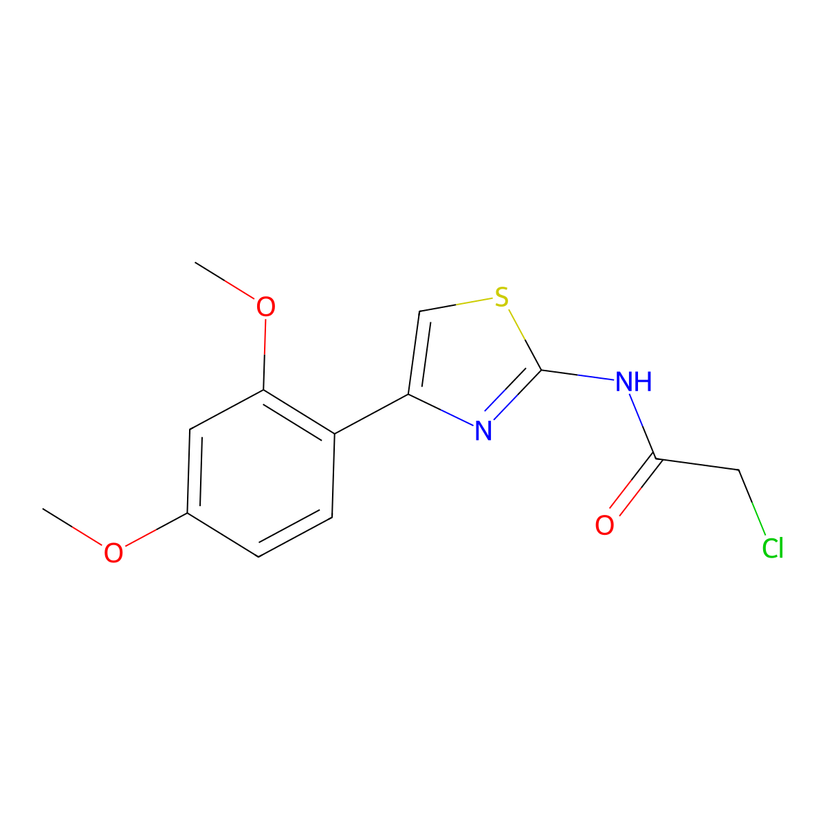2-chloro-N-[4-(2,4-dimethoxyphenyl)-1,3-thiazol-2-yl]acetamide molecular structure, CAS 131213-48-4