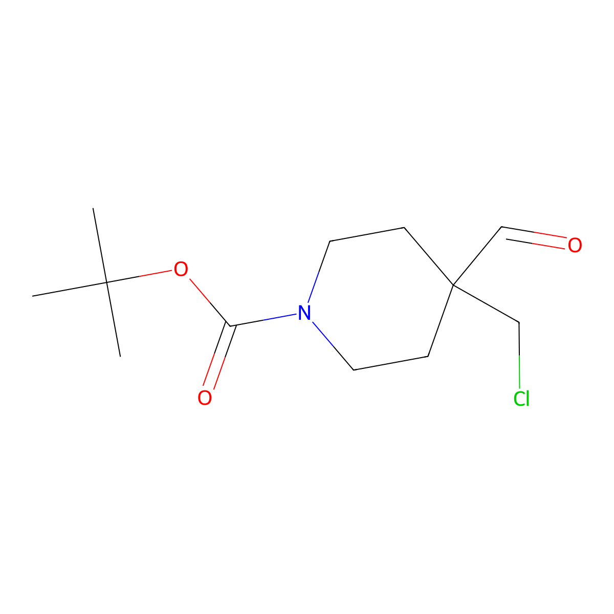 Tert-butyl 4-(chloromethyl)-4-formylpiperidine-1-carboxylate molecular structure, CAS 1312131-48-8
