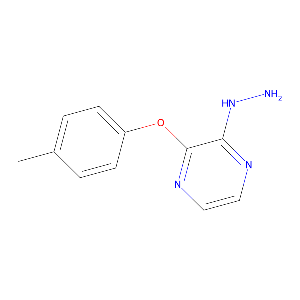 2-Hydrazinyl-3-(4-methylphenoxy)pyrazine molecular structure, CAS 1312132-86-7