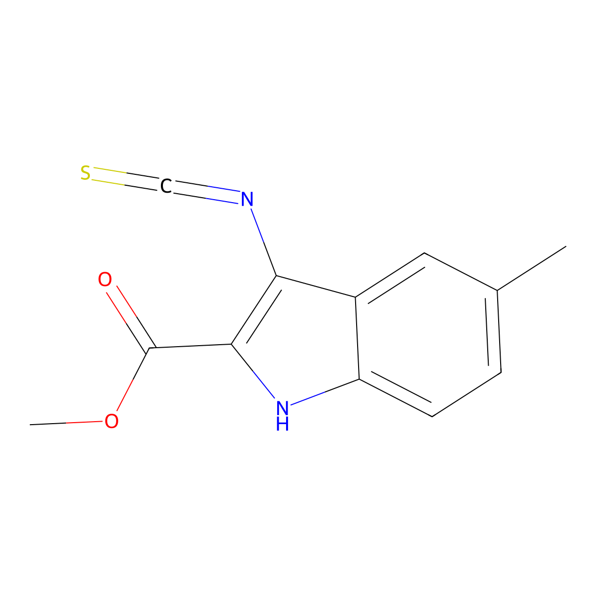 methyl 3-isothiocyanato-5-methyl-1H-indole-2-carboxylate molecular structure, CAS 1312133-00-8