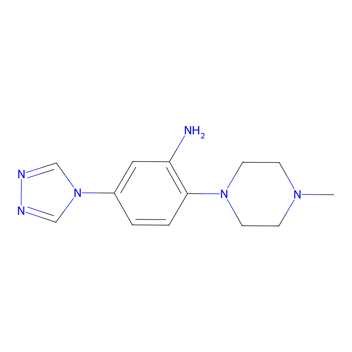 2-(4-methylpiperazin-1-yl)-5-(4H-1,2,4-triazol-4-yl)aniline molecular structure, CAS 1312133-17-7