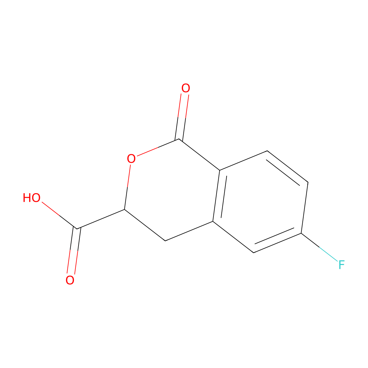 6-fluoro-1-oxo-3,4-dihydro-1H-2-benzopyran-3-carboxylic acid molecular structure, CAS 1312135-86-6