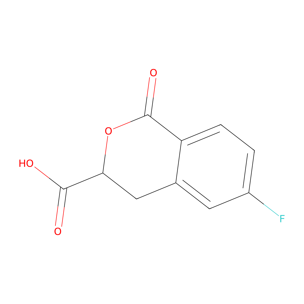 6-fluoro-1-oxo-3,4-dihydro-1H-2-benzopyran-3-carboxylic acid molecular structure, CAS 1312135-86-6