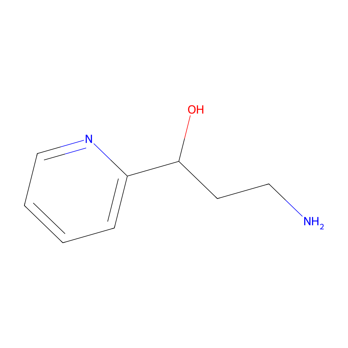 3-Amino-1-(pyridin-2-yl)propan-1-ol molecular structure, CAS 1312137-33-9