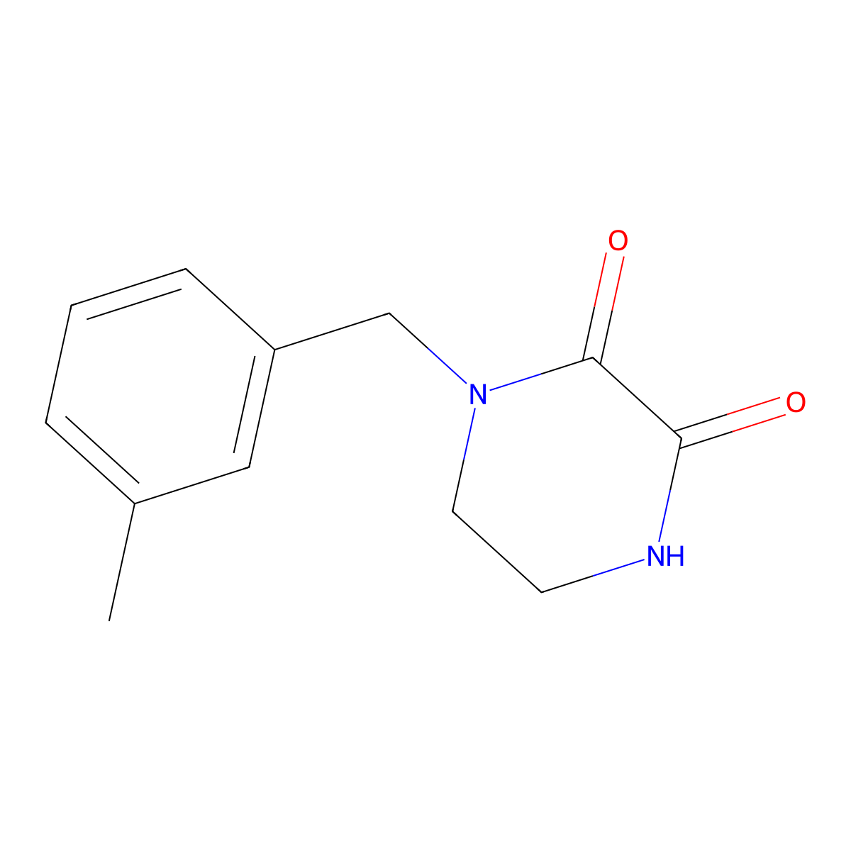 1-(3-Methylbenzyl)piperazine-2,3-dione molecular structure, CAS 1312137-62-4