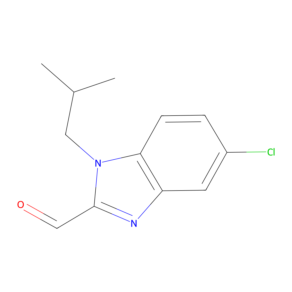 5-Chloro-1-isobutyl-1H-benzo[d]imidazole-2-carbaldehyde molecular structure, CAS 1312137-73-7