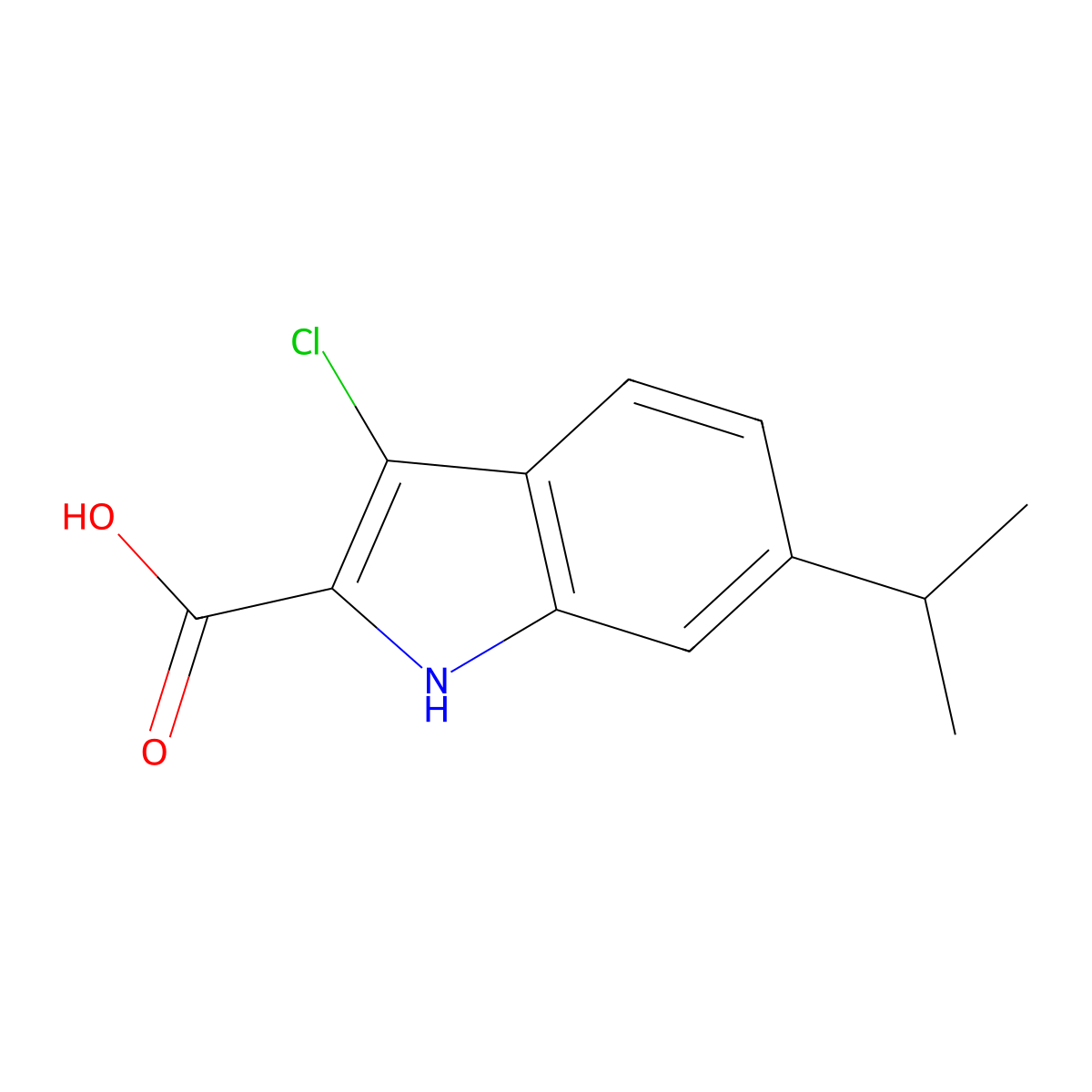 3-Chloro-6-(1-methylethyl)-1H-indole-2-carboxylic Acid molecular structure, CAS 1312137-82-8