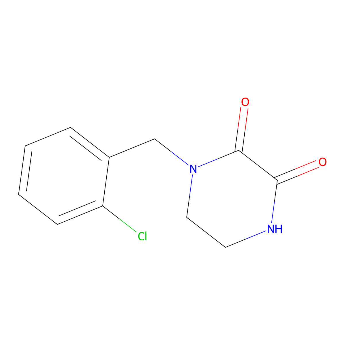 1-(2-Chlorobenzyl)piperazine-2,3-dione molecular structure, CAS 1312138-29-6