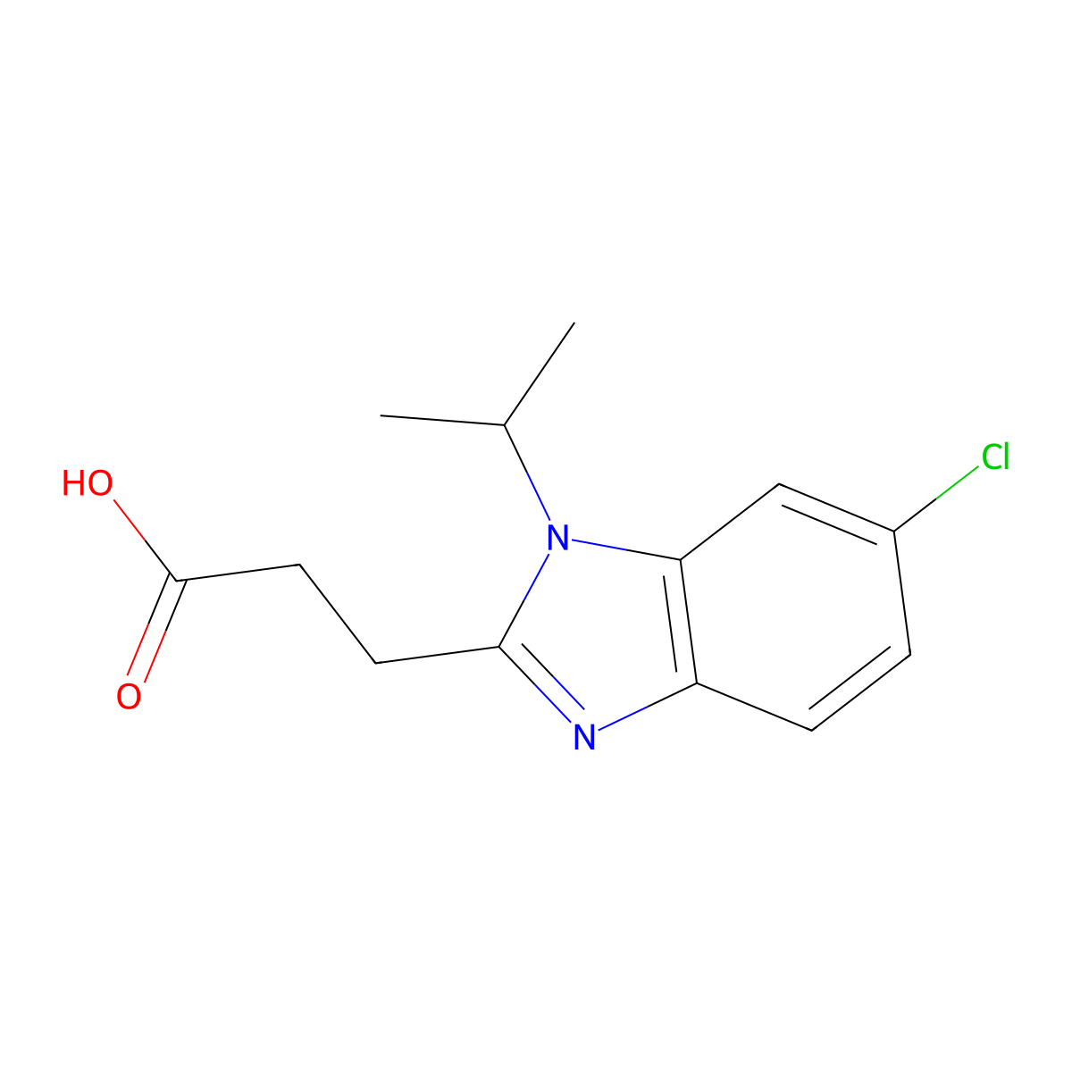 3-(6-Chloro-1-isopropyl-1H-benzimidazol-2-yl)propanoic acid molecular structure, CAS 1312138-71-8