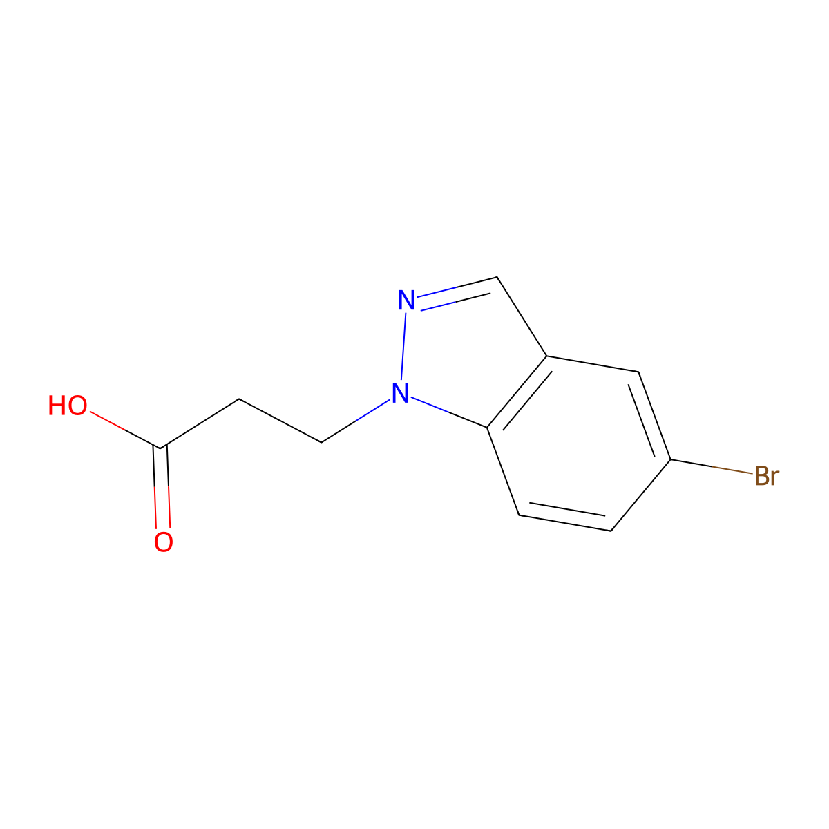 3-(5-bromo-1H-indazol-1-yl)propanoic acid molecular structure, CAS 1312138-74-1