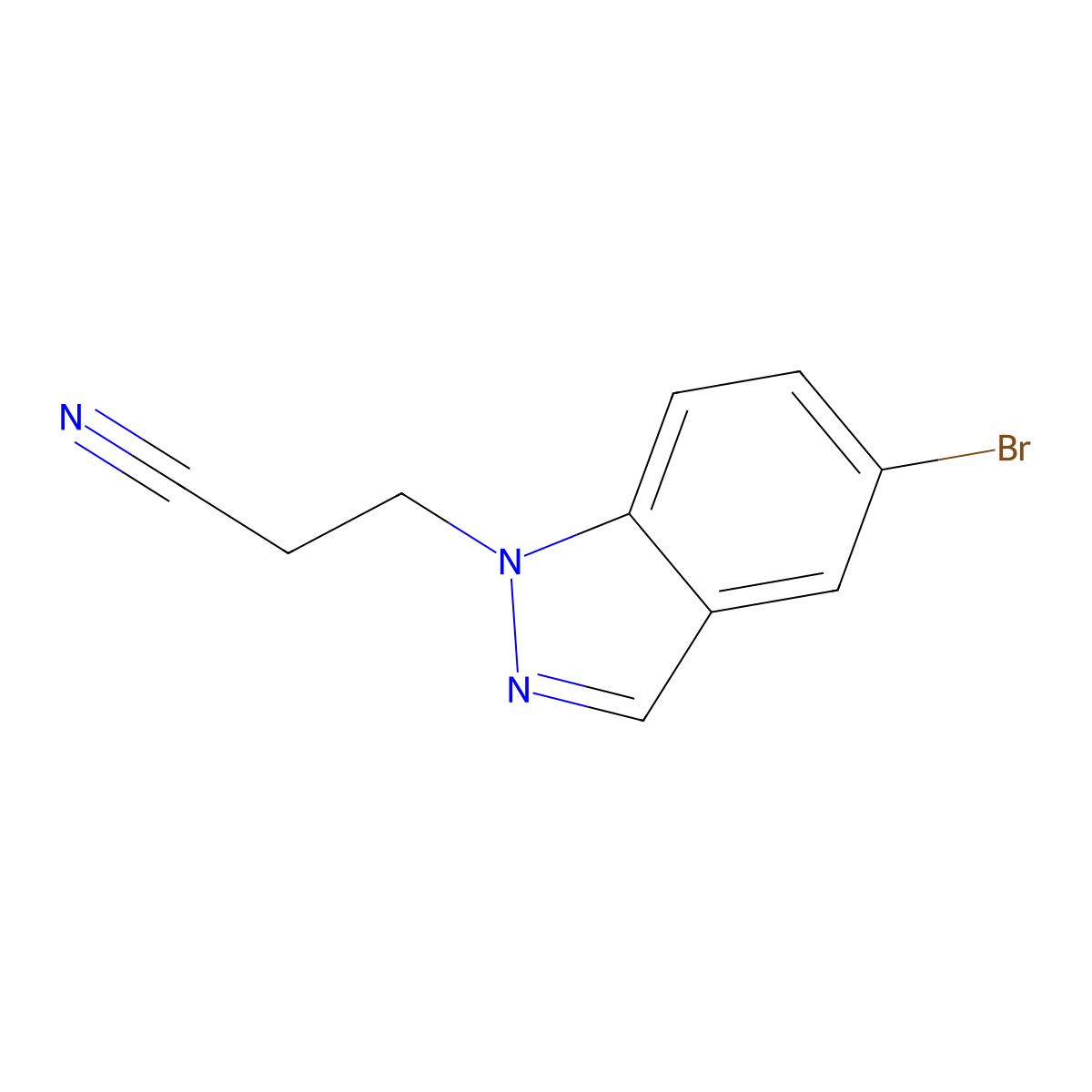 3-(5-bromo-1H-indazol-1-yl)propanenitrile molecular structure, CAS 1312138-92-3