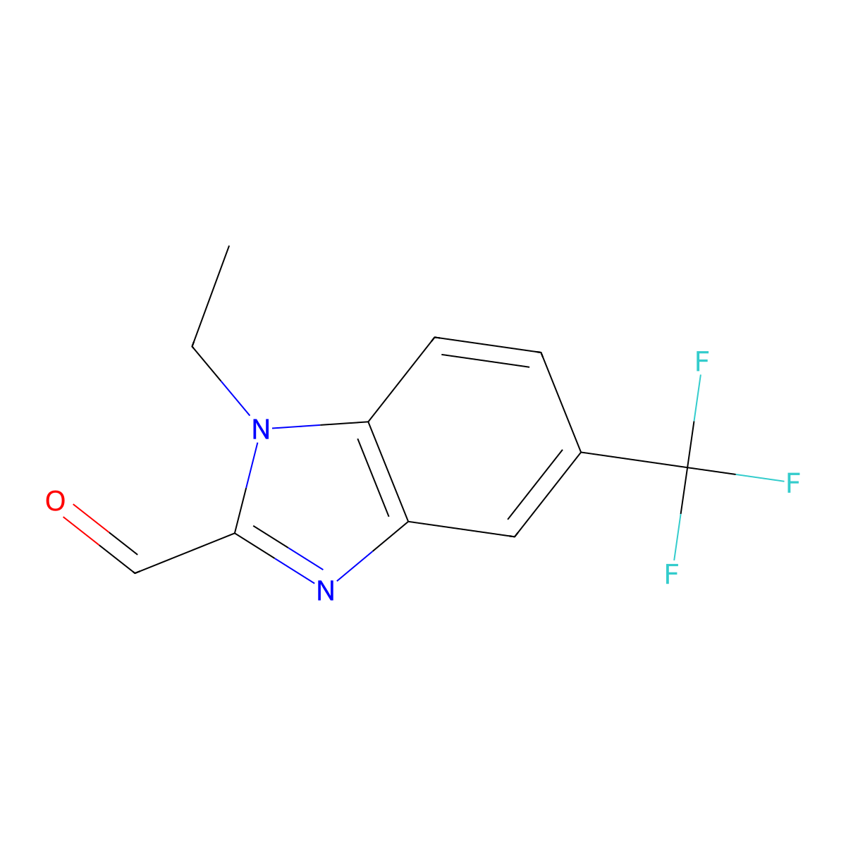 1-Ethyl-5-(trifluoromethyl)-1H-benzo[d]imidazole-2-carbaldehyde molecular structure, CAS 1312139-05-1