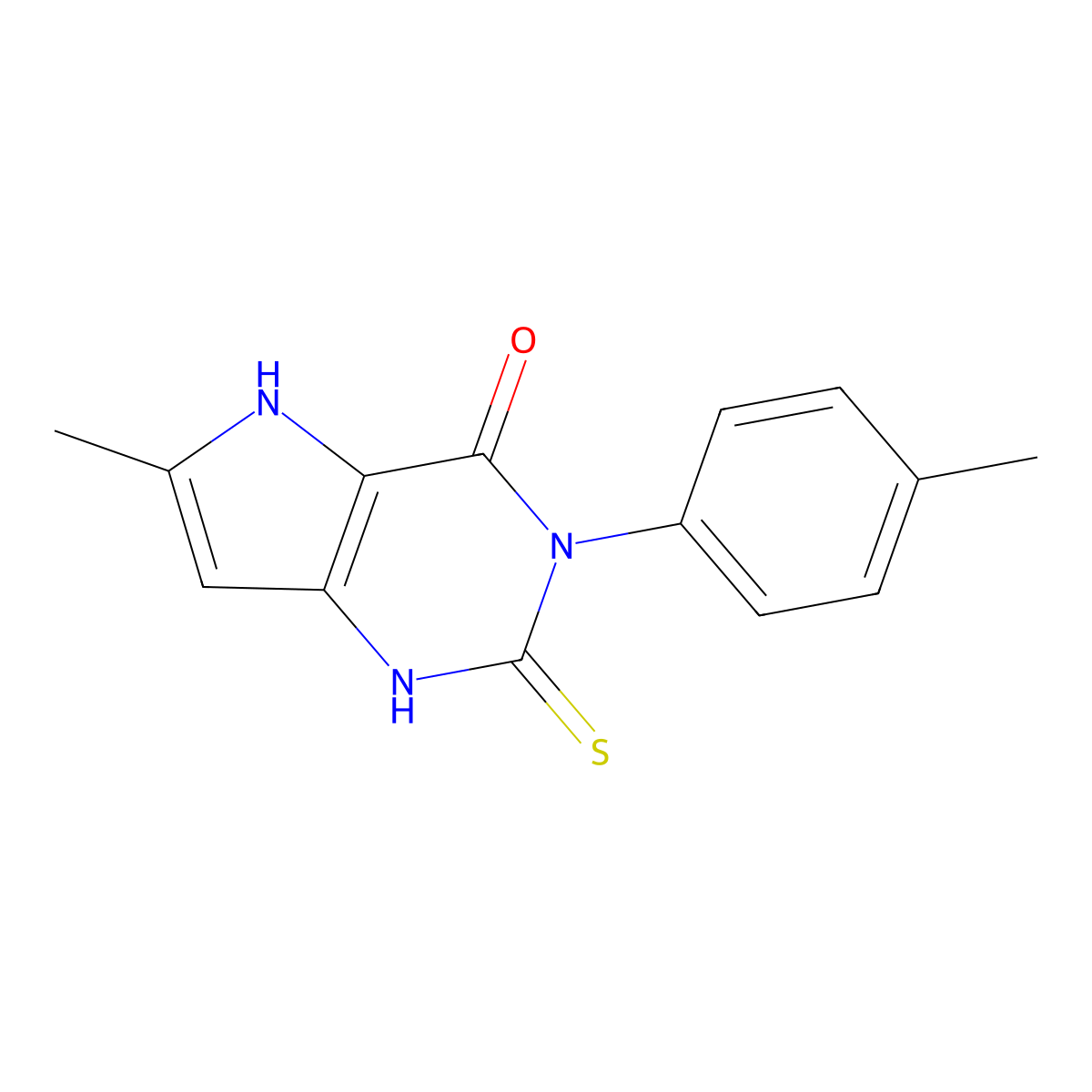 6-Methyl-2-thioxo-3-(p-tolyl)-2,3-dihydro-1H-pyrrolo[3,2-d]pyrimidin-4(5H)-one molecular structure, CAS 1312139-43-7