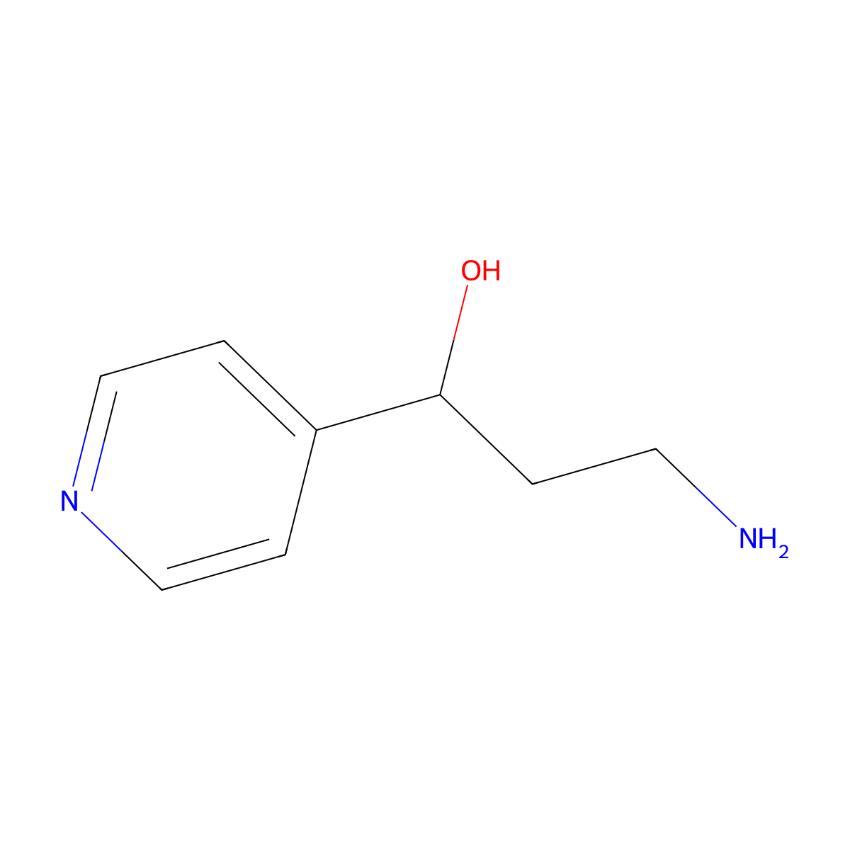 3-Amino-1-(pyridin-4-yl)propan-1-ol molecular structure, CAS 1312139-57-3