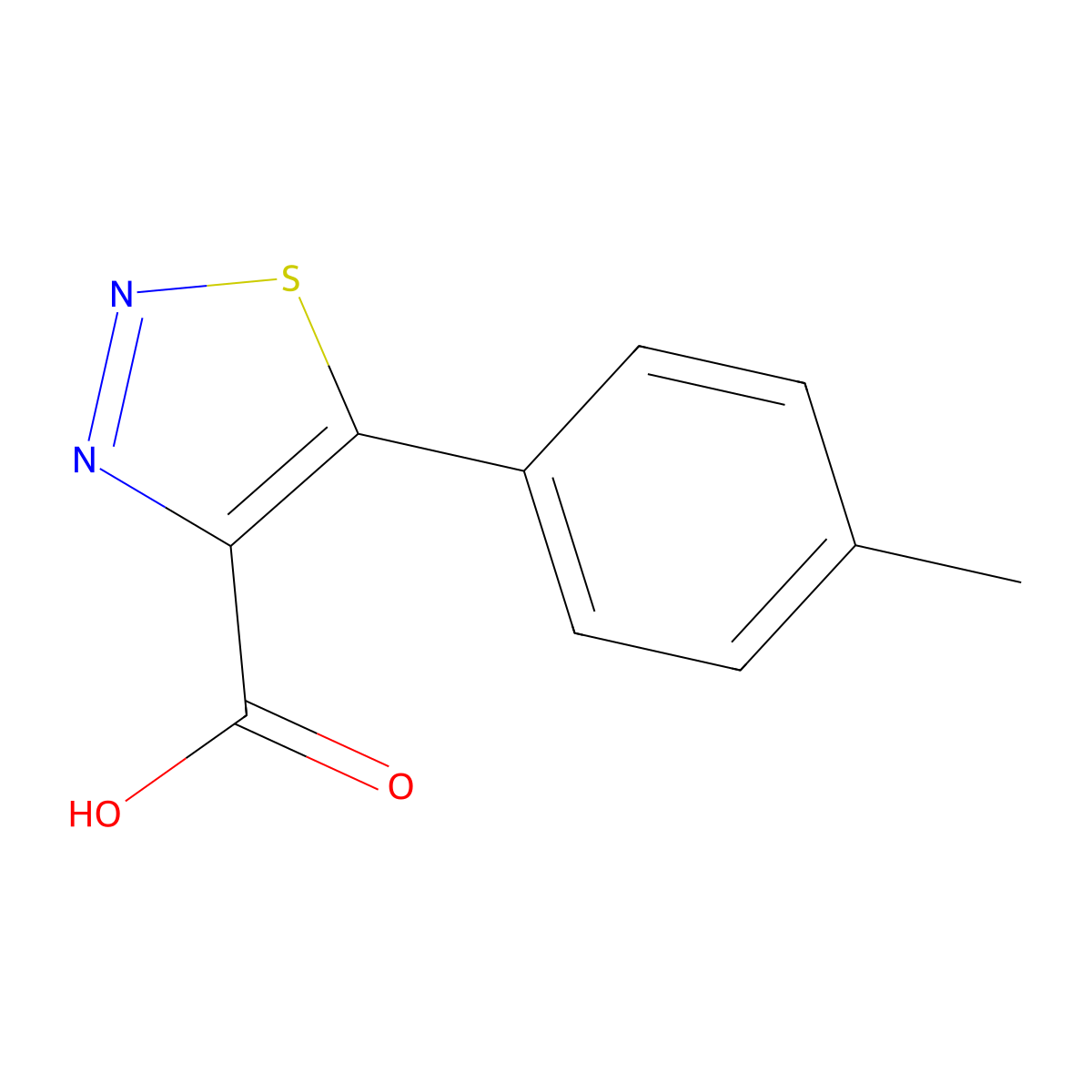 5-(p-Tolyl)-1,2,3-thiadiazole-4-carboxylic acid molecular structure, CAS 1312139-85-7