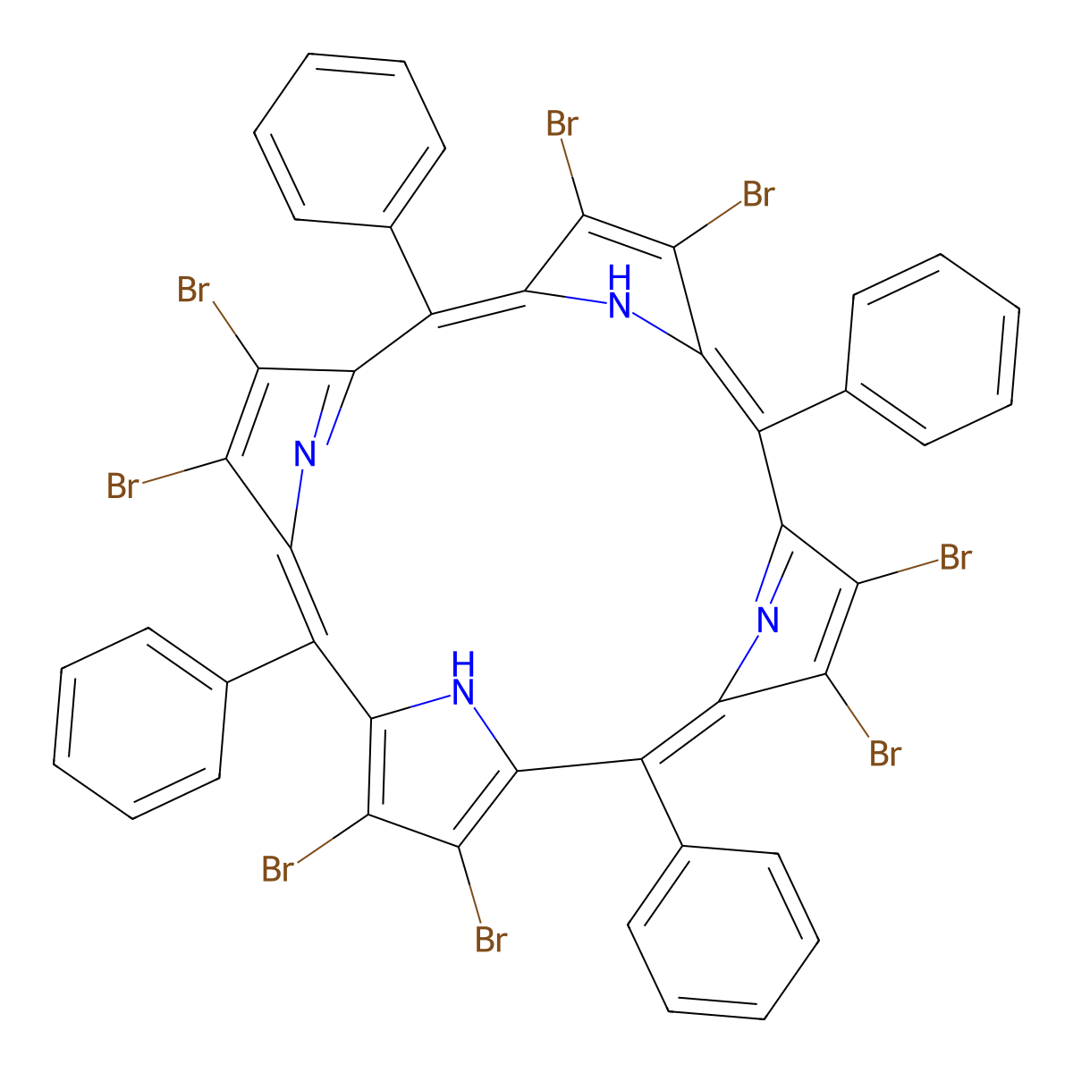 2,3,7,8,12,13,17,18-Octabromo-5,10,15,20-tetraphenylporphyrin molecular structure, CAS 131214-86-3