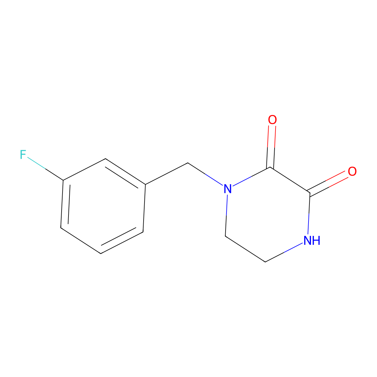 1-(3-Fluorobenzyl)piperazine-2,3-dione molecular structure, CAS 1312141-03-9