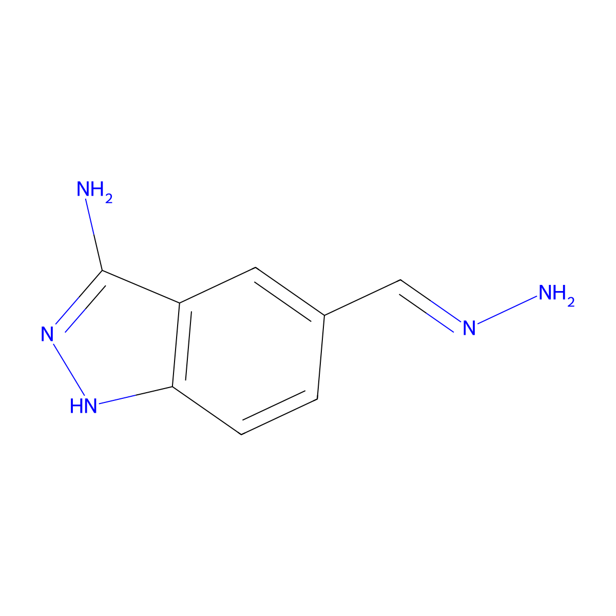 5-methanehydrazonoyl-1H-indazol-3-amine molecular structure, CAS 1312142-38-3