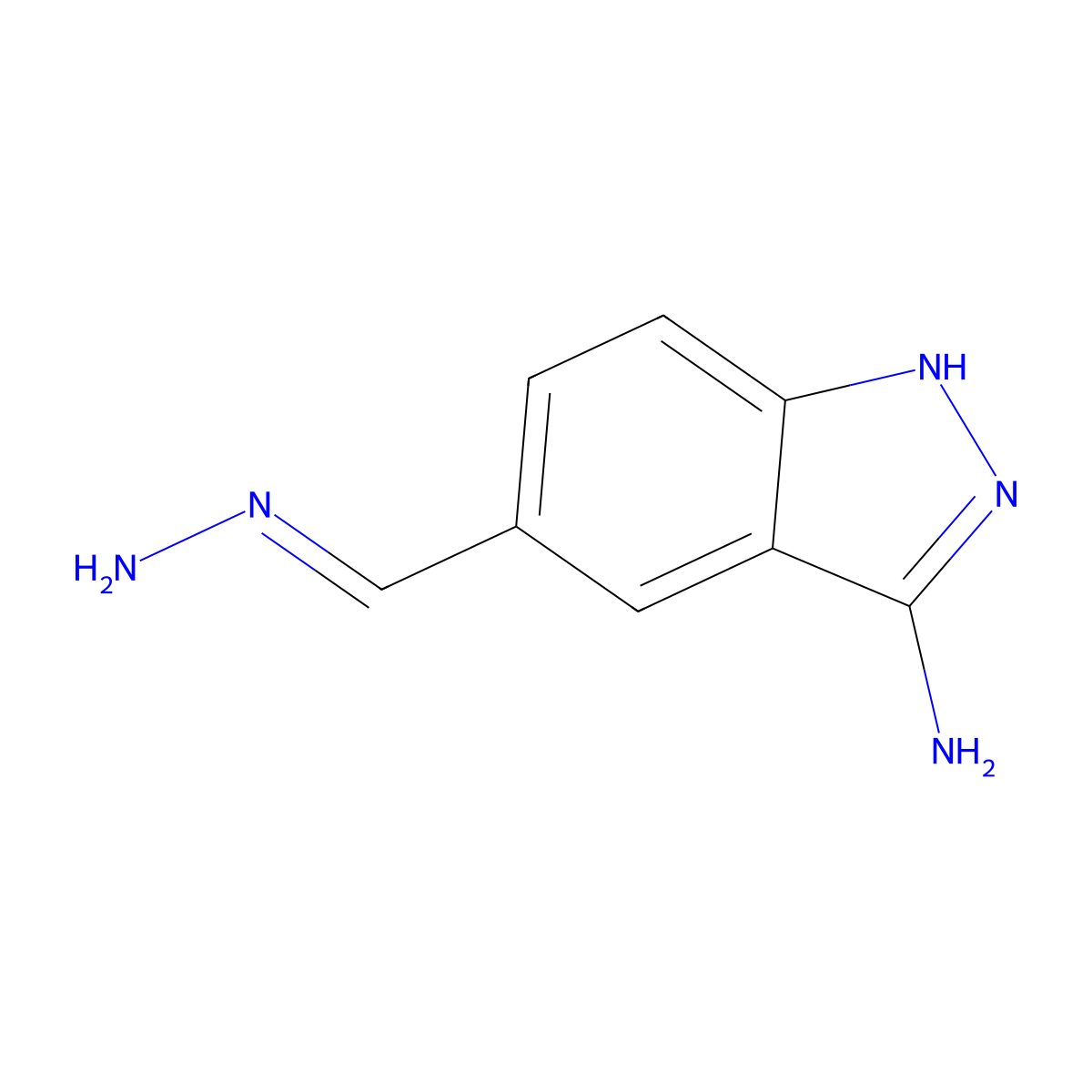 5-methanehydrazonoyl-1H-indazol-3-amine molecular structure, CAS 1312142-38-3