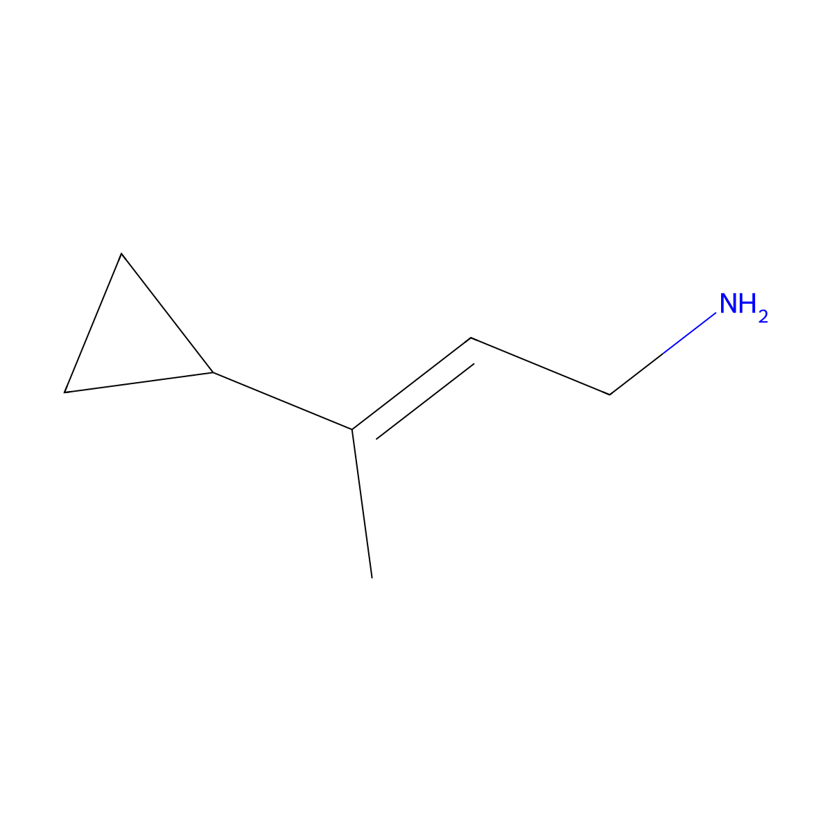 3-Cyclopropylbut-2-en-1-amine molecular structure, CAS 1312157-38-2