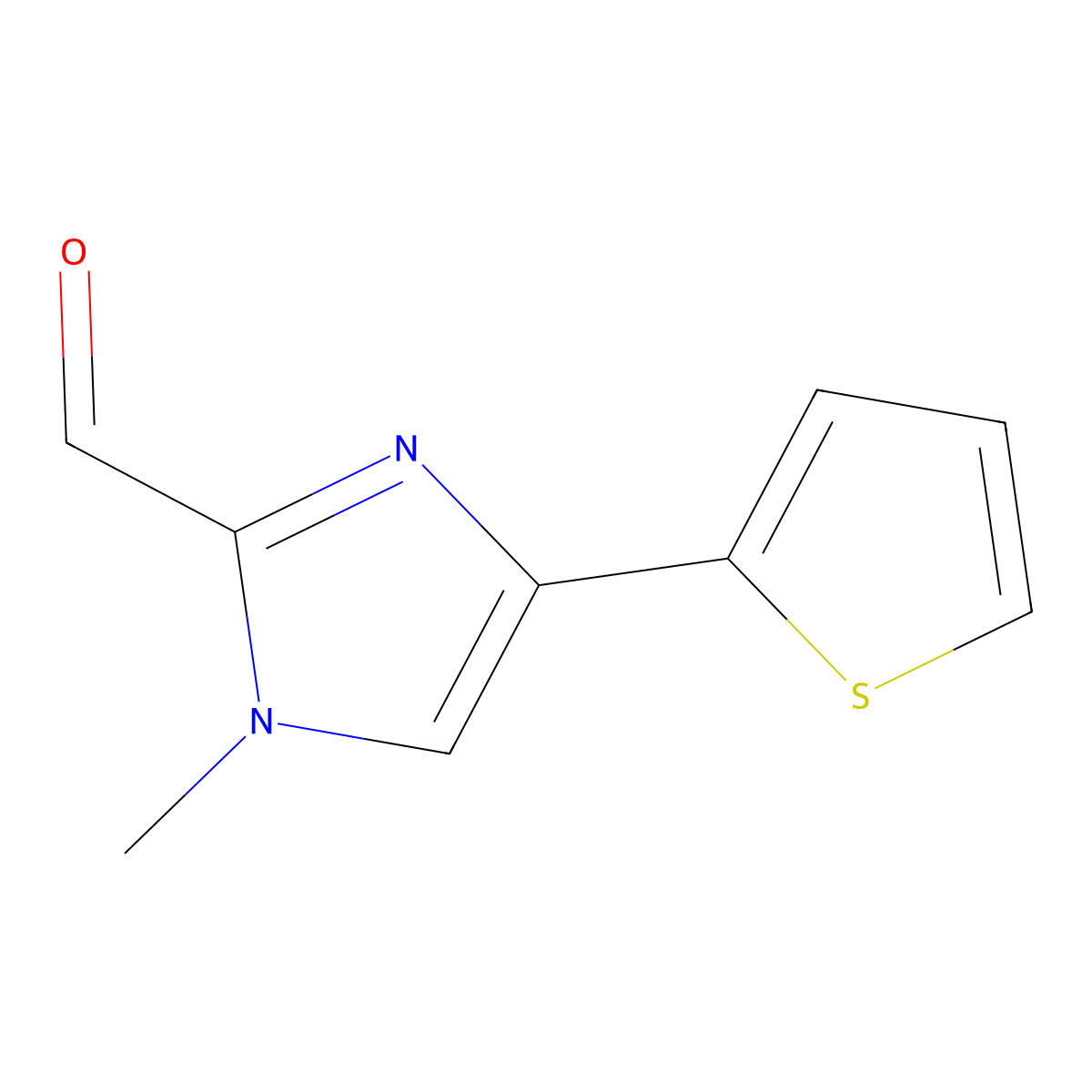 1-Methyl-4-thiophene-2-yl-1H-imidazole-2-carbaldehyde molecular structure, CAS 1312159-82-2