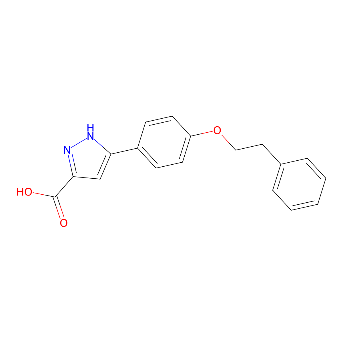 5-[4-(2-phenylethoxy)phenyl]-1H-pyrazole-3-carboxylic acid molecular structure, CAS 1312165-35-7
