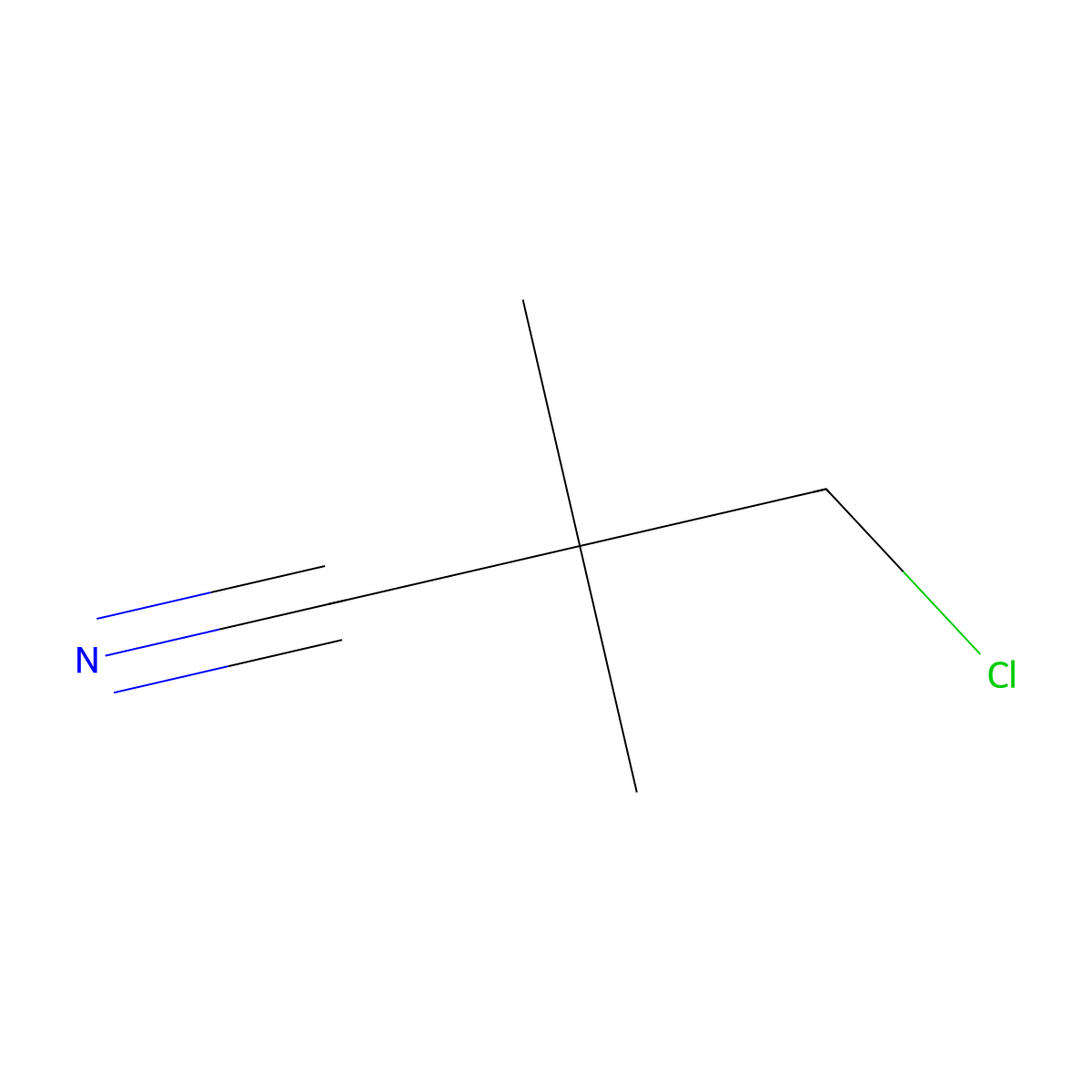 3-Chloro-2,2-dimethylpropanenitrile molecular structure, CAS 131221-78-8