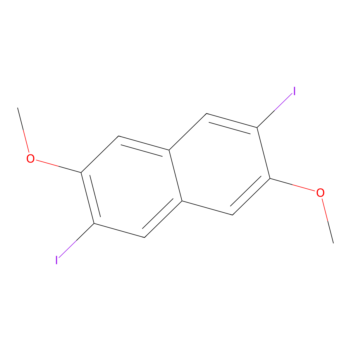 2,6-Diiodo-3,7-dimethoxynaphthalene molecular structure, CAS 1312211-54-3