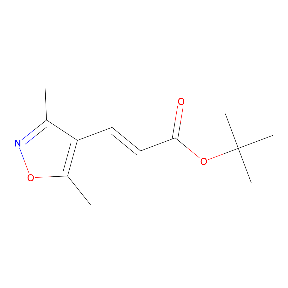 tert-butyl (2E)-3-(3,5-dimethyl-1,2-oxazol-4-yl)prop-2-enoate molecular structure, CAS 1312294-12-4