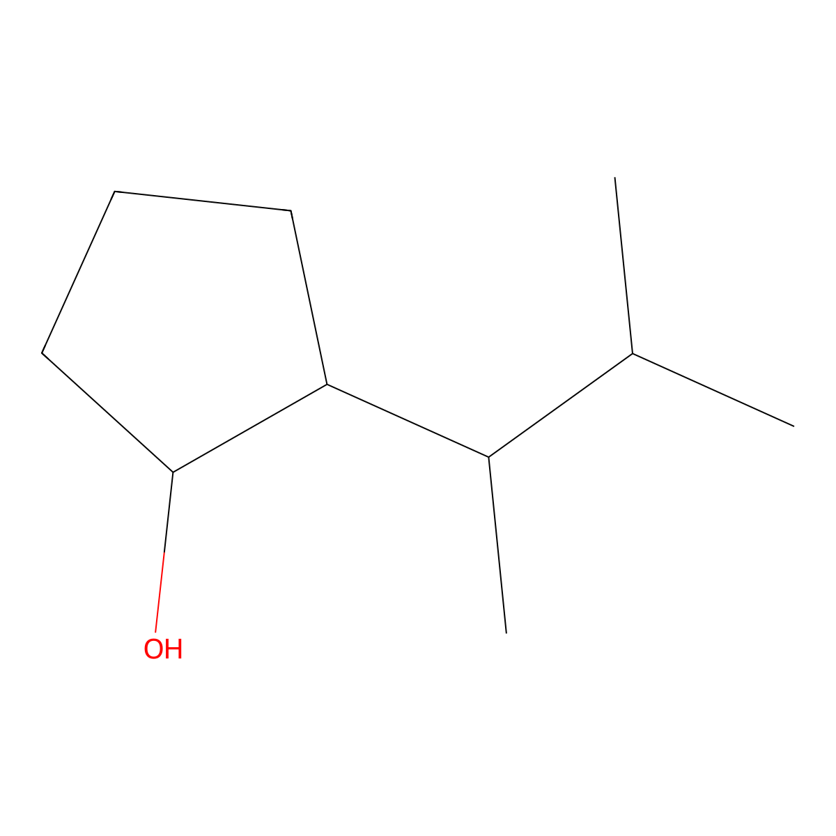 2-(3-Methylbutan-2-yl)cyclopentan-1-ol molecular structure, CAS 1312296-97-1