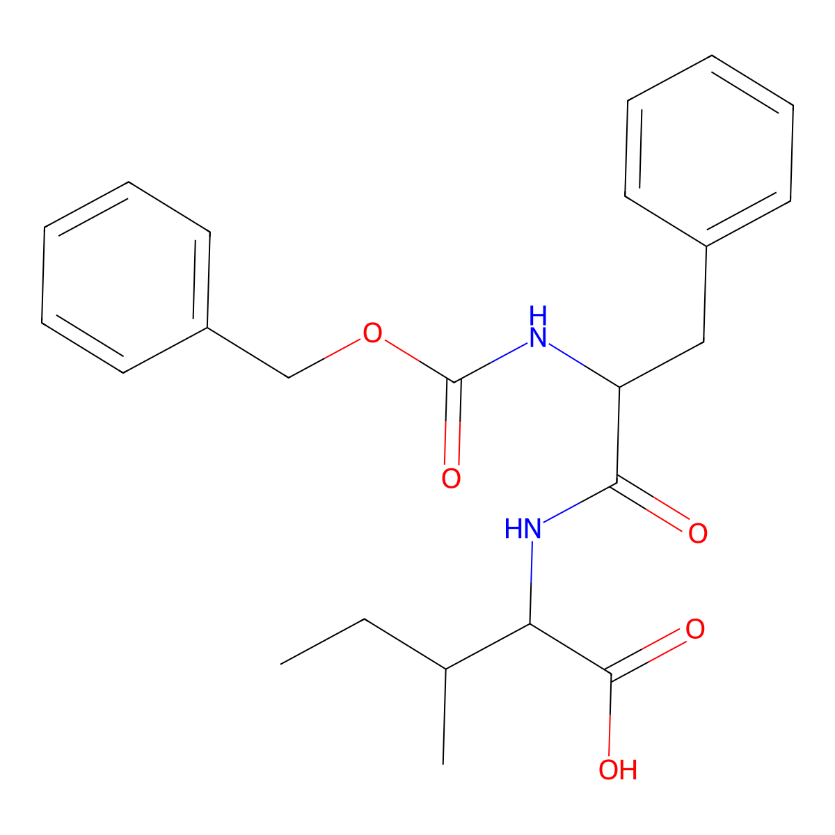 N-(N-((Phenylmethoxy)carbonyl)-L-phenylalanyl)-L-isoleucine molecular structure, CAS 13123-01-8