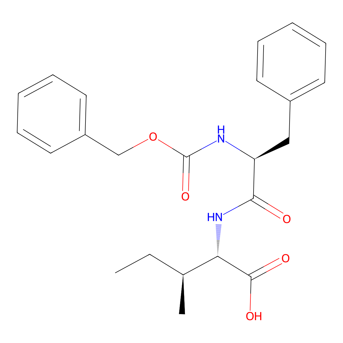 N-(N-((Phenylmethoxy)carbonyl)-L-phenylalanyl)-L-isoleucine molecular structure, CAS 13123-01-8