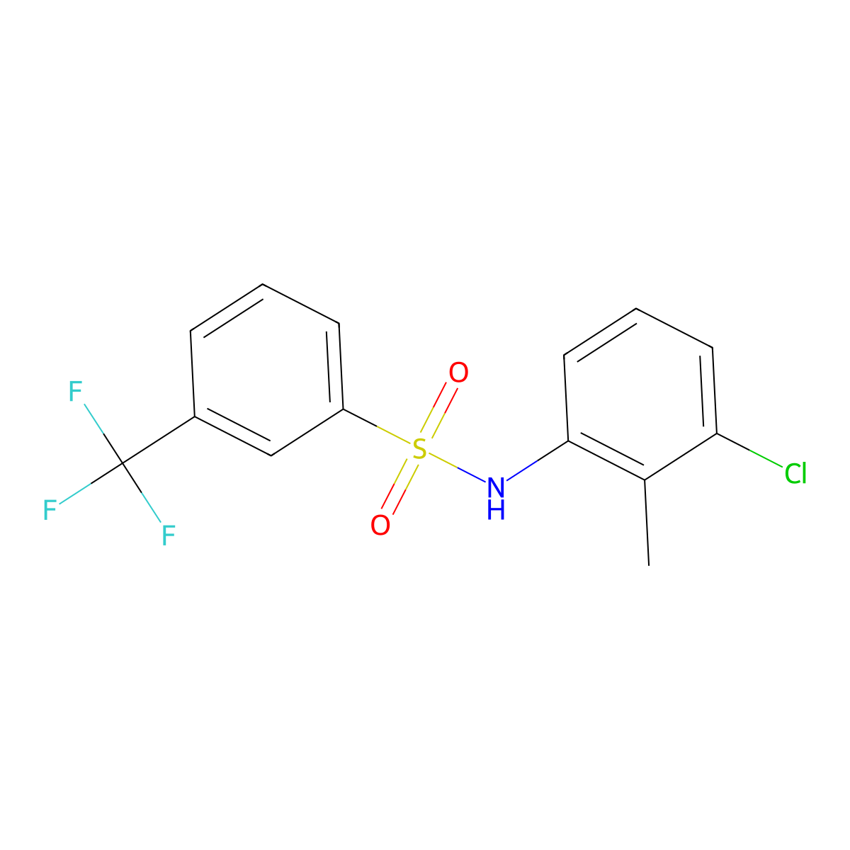 N-(3-chloro-2-methylphenyl)-3-(trifluoromethyl)benzenesulfonamide molecular structure, CAS 1312305-80-8