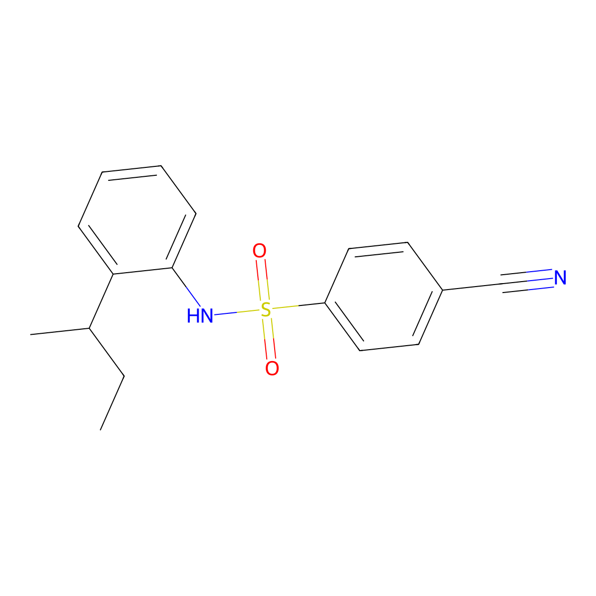 N-(2-sec-butylphenyl)-4-cyanobenzenesulfonamide molecular structure, CAS 1312305-89-7