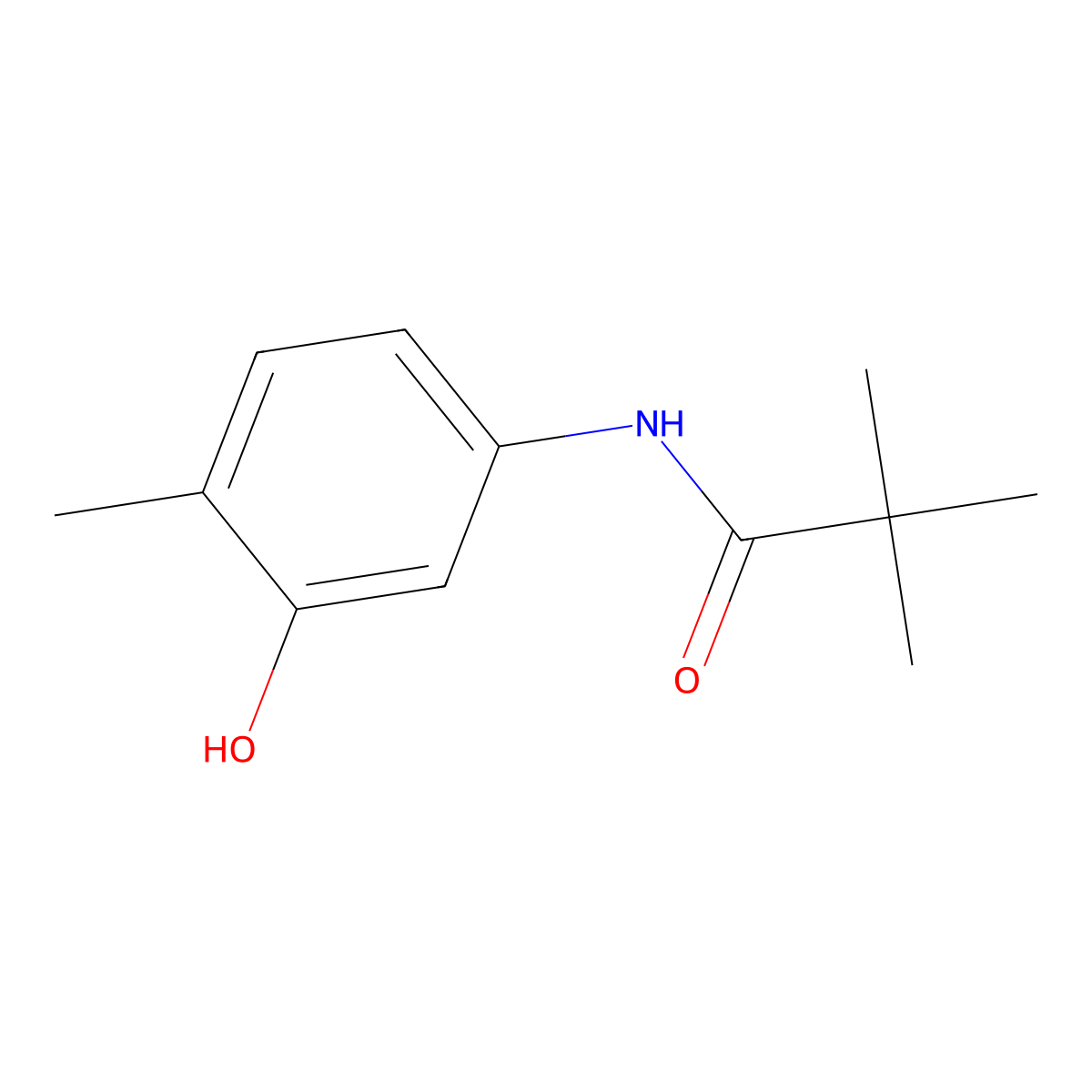 N-(3-hydroxy-4-methylphenyl)-2,2-dimethylpropanamide molecular structure, CAS 1312305-91-1
