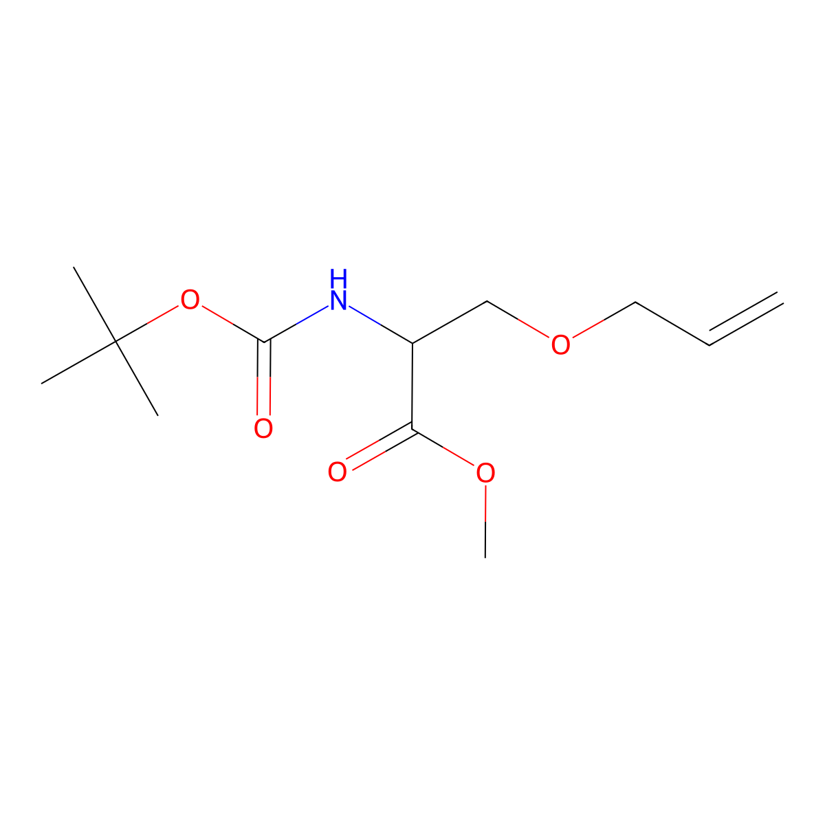 Methyl 2-{[(tert-butoxy)carbonyl]amino}-3-(prop-2-en-1-yloxy)propanoate molecular structure, CAS 1312306-29-8