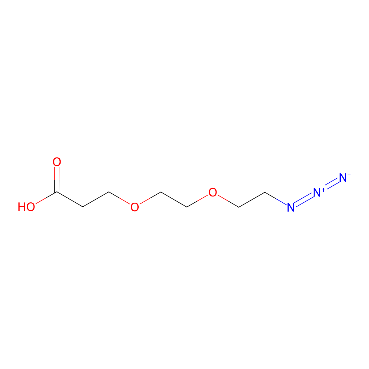Azido-PEG2-acid molecular structure, CAS 1312309-63-9