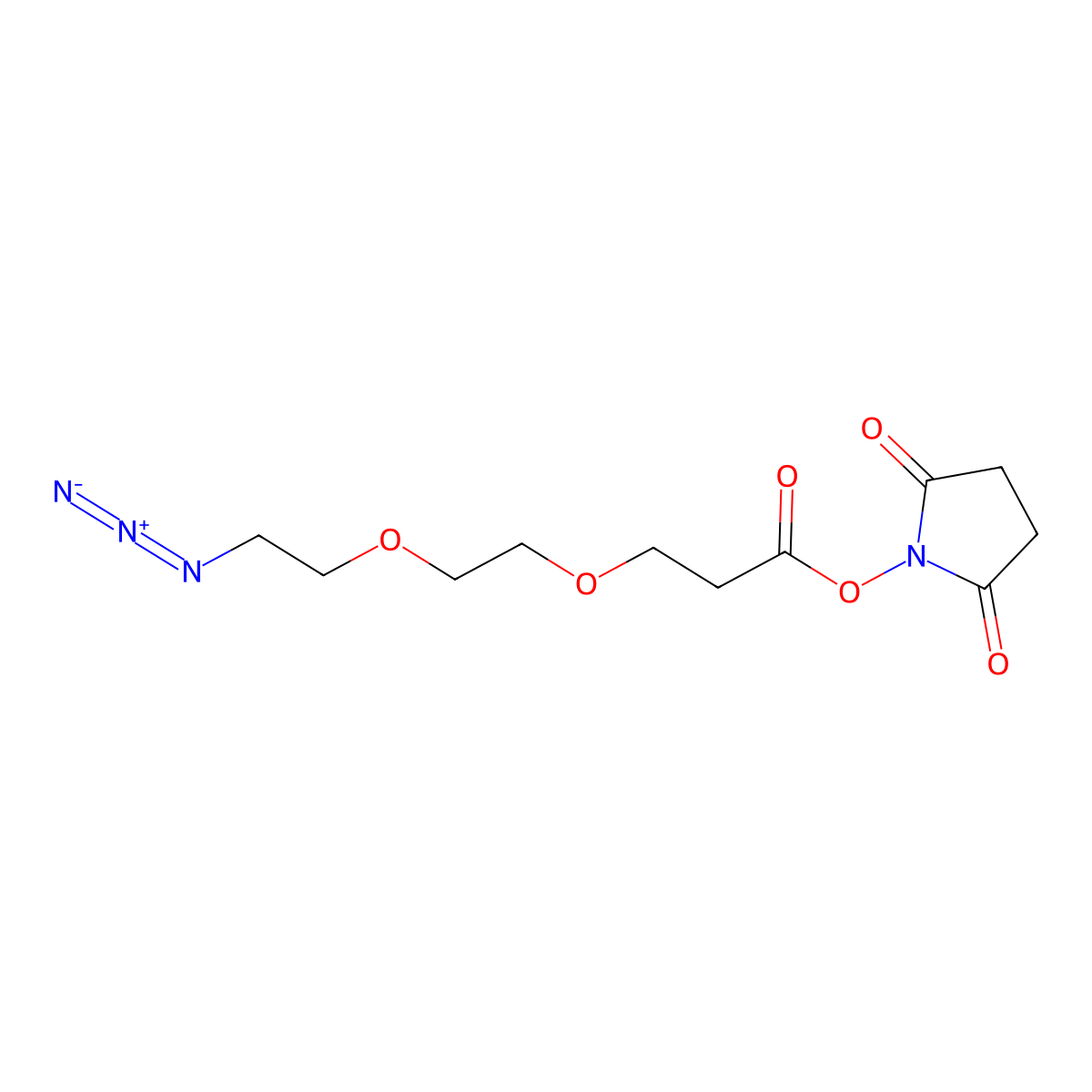 Azido-PEG2-NHS ester molecular structure, CAS 1312309-64-0
