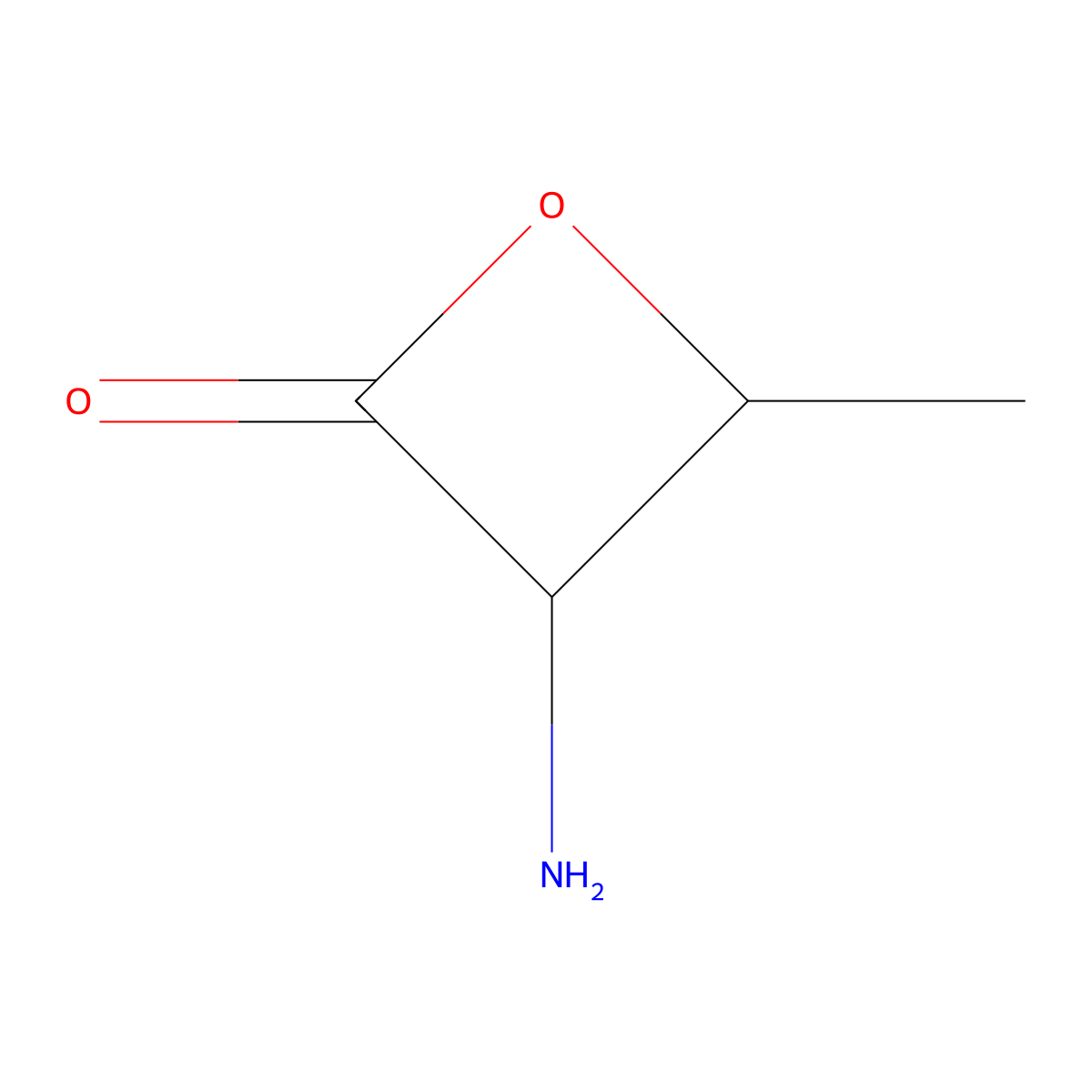 (3S,4S)-3-Amino-4-methyloxetan-2-one molecular structure, CAS 131232-74-1