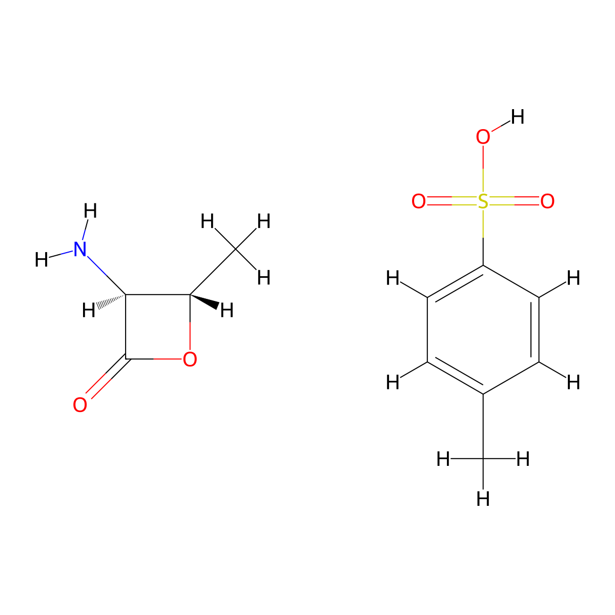 (3S,4S)-3-Amino-4-methyloxetan-2-one 4-methylbenzenesulfonate molecular structure, CAS 131232-75-2