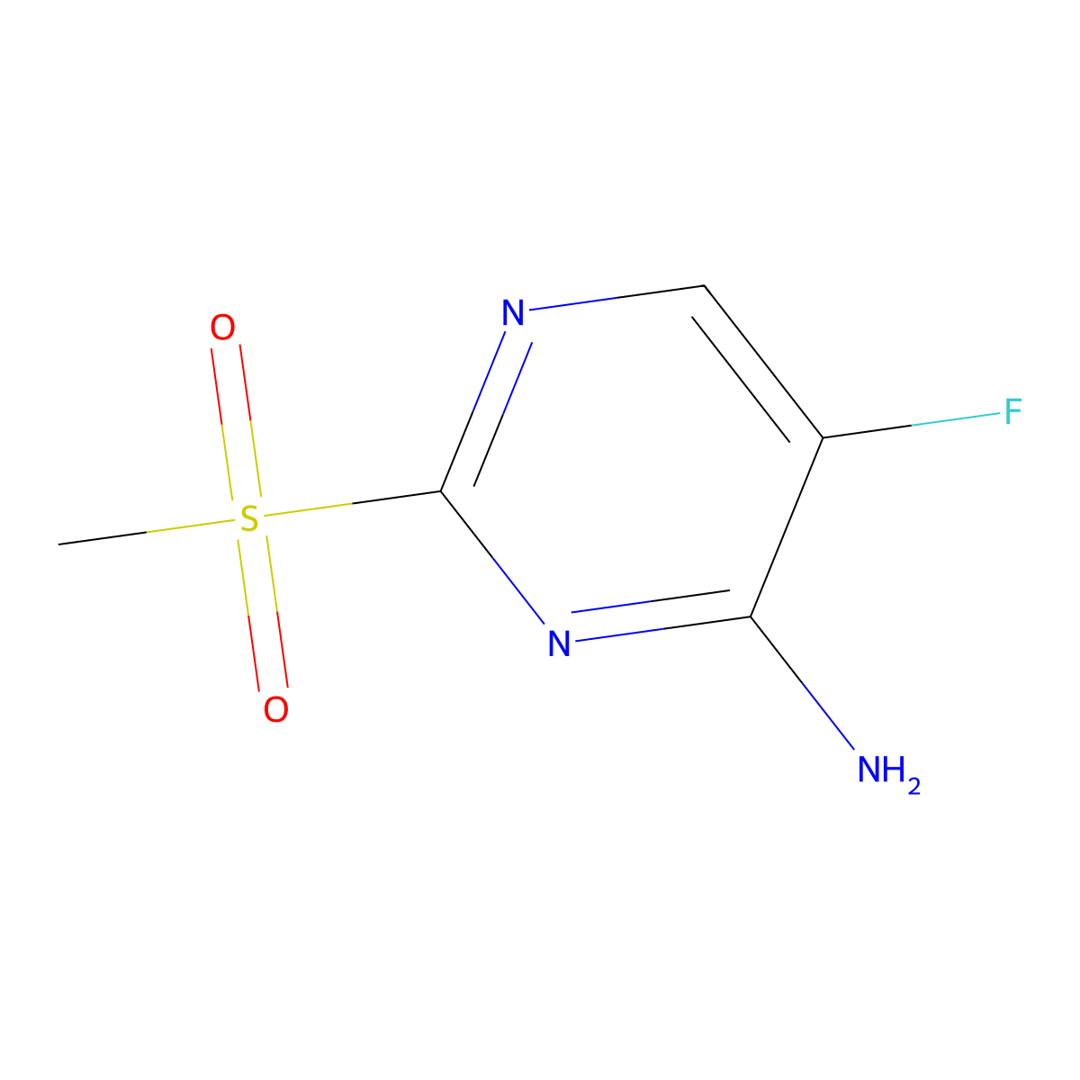 5-Fluoro-2-(methylsulfonyl)pyrimidin-4-amine molecular structure, CAS 1312324-60-9