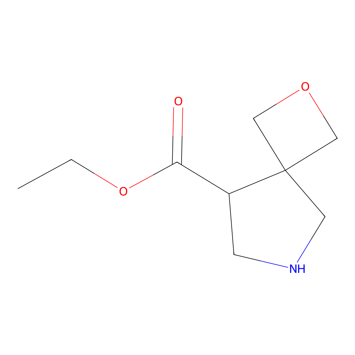 Ethyl 2-oxa-6-azaspiro[3.4]octane-8-carboxylate molecular structure, CAS 1312325-23-7