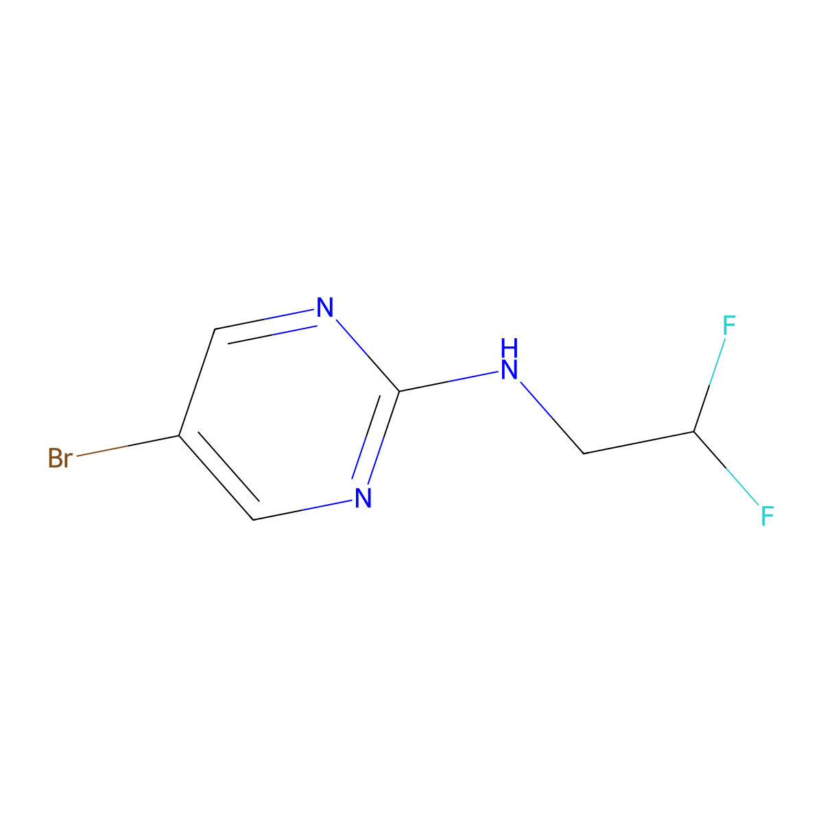 5-Bromo-N-(2,2-difluoroethyl)-2-pyrimidinamine molecular structure, CAS 1312328-02-1