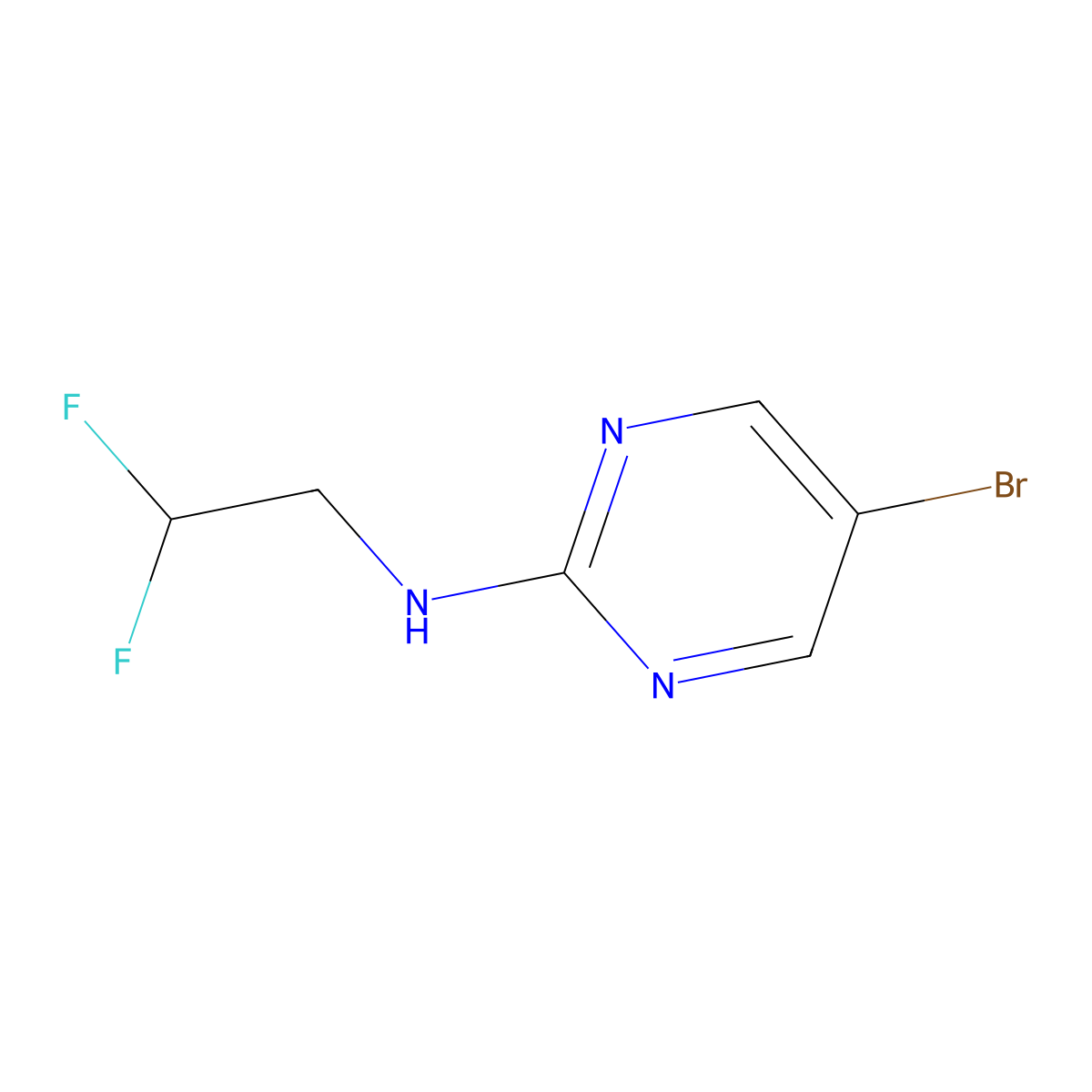 5-Bromo-N-(2,2-difluoroethyl)-2-pyrimidinamine molecular structure, CAS 1312328-02-1