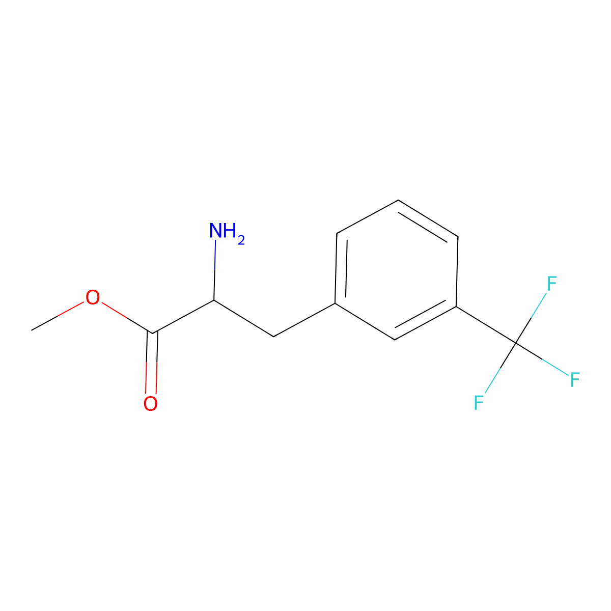 2-Amino-3-(3-trifluoromethyl-phenyl)-propionic acid methyl ester molecular structure, CAS 131235-51-3