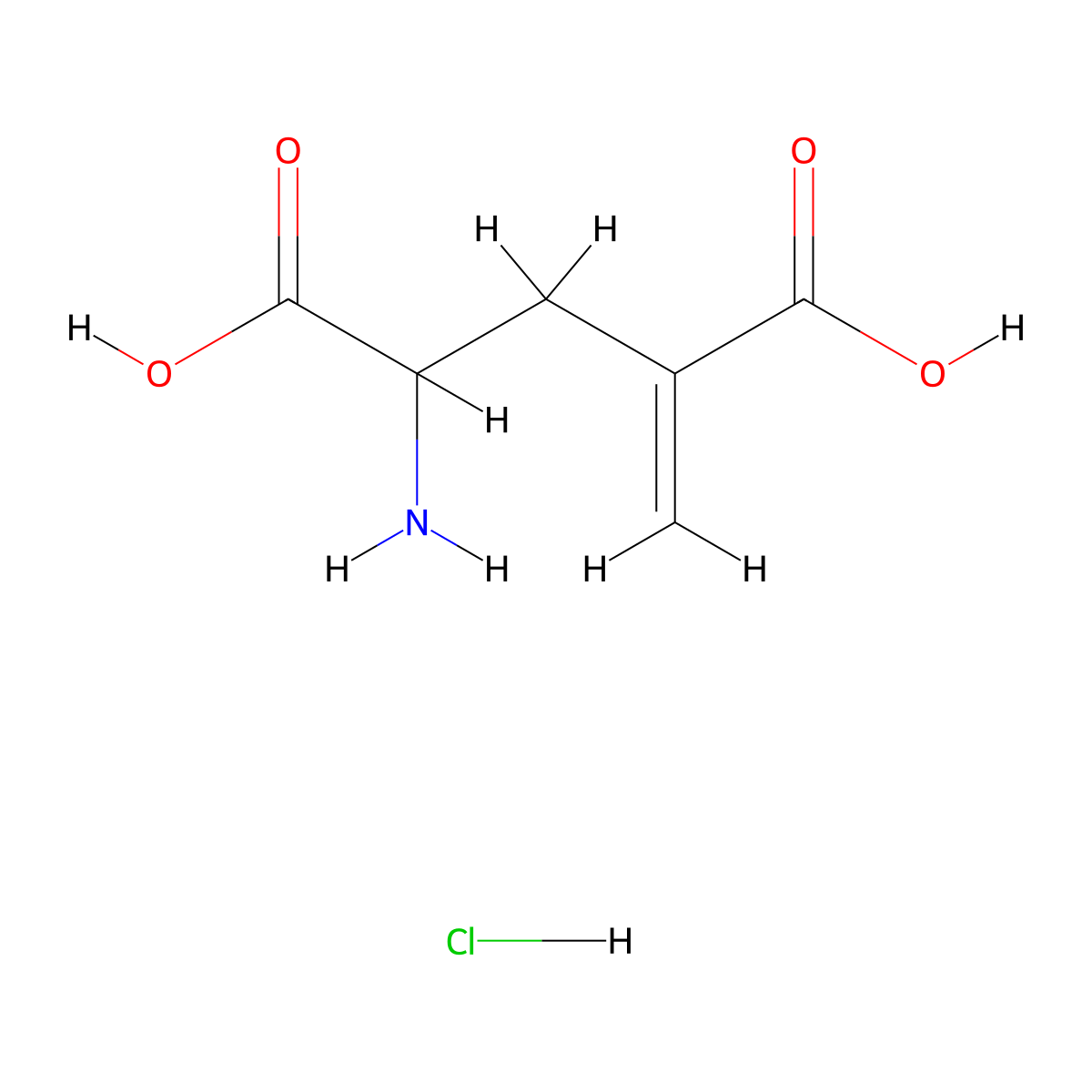 2-Amino-4-methylidenepentanedioic acid hydrochloride molecular structure, CAS 131235-89-7