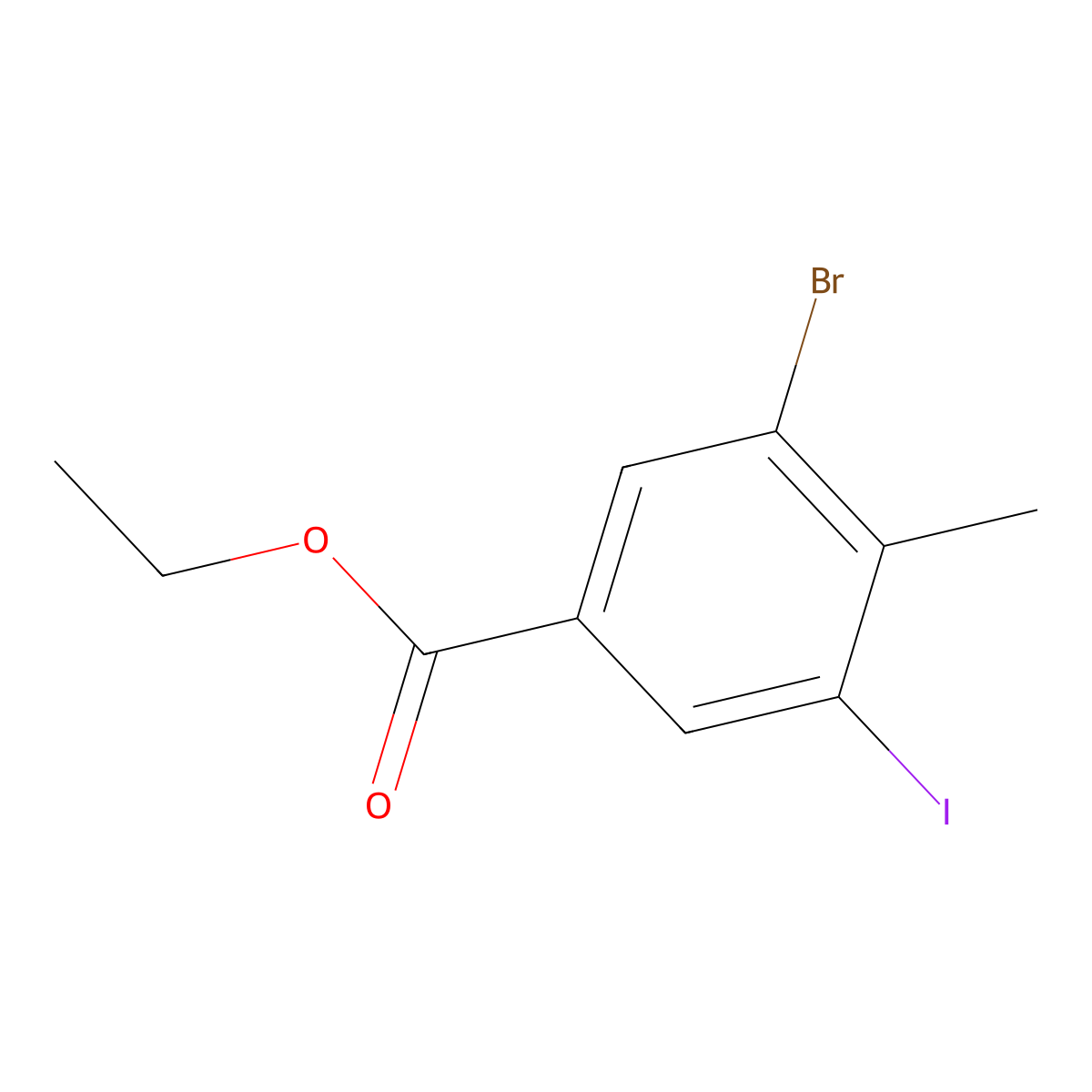 Ethyl 3-bromo-5-iodo-4-methylbenzoate molecular structure, CAS 1312350-35-8