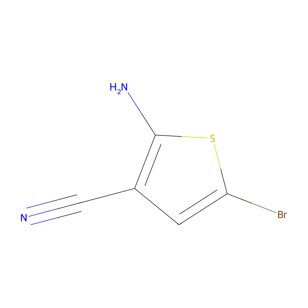 2-Amino-5-bromothiophene-3-carbonitrile molecular structure, CAS 1312362-19-8