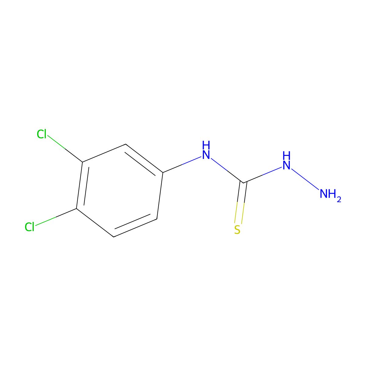 4-(3,4-Dichlorophenyl)-3-thiosemicarbazide molecular structure, CAS 13124-09-9
