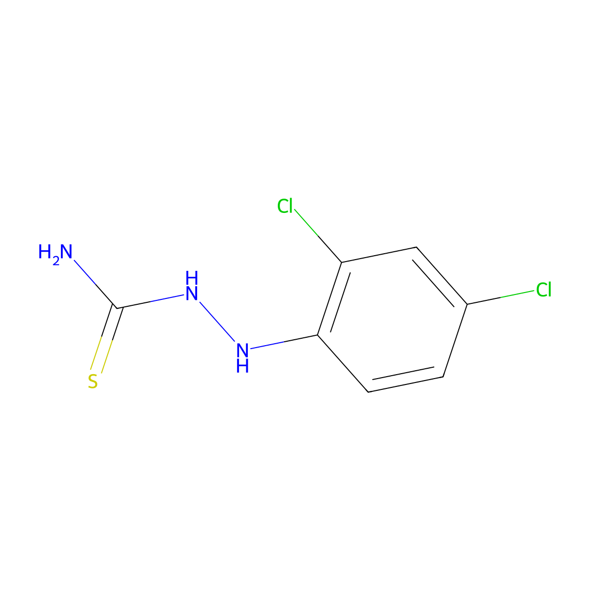 2-(2,4-Dichlorophenyl)-1-hydrazinecarbothioamide molecular structure, CAS 13124-11-3